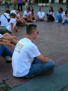 Ja sedim na trgu Svetozara Miletica, 11. Avgust 2008.
